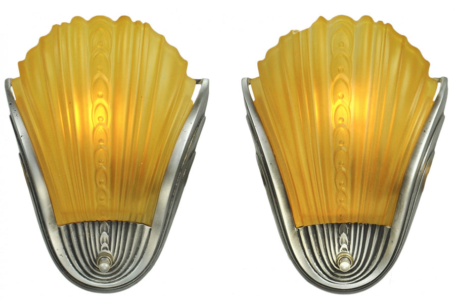 Pair of Art Deco Streamline Sconces c.1938