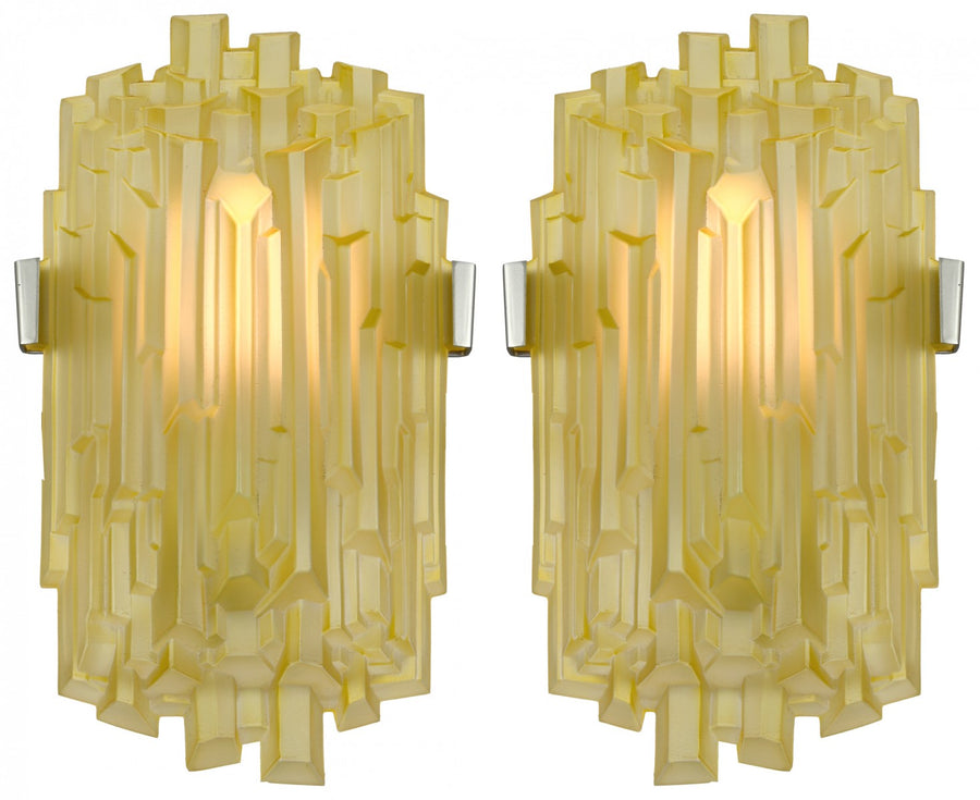 Pair of French Radical Deco Sconces--Refined for the US
