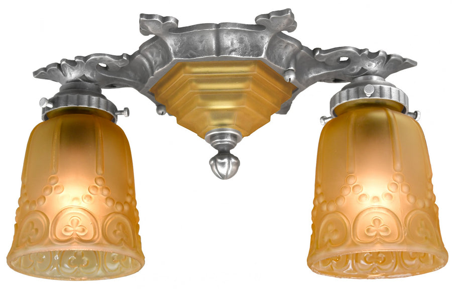 Antique Edwardian Gothic-Style Close Ceiling Light