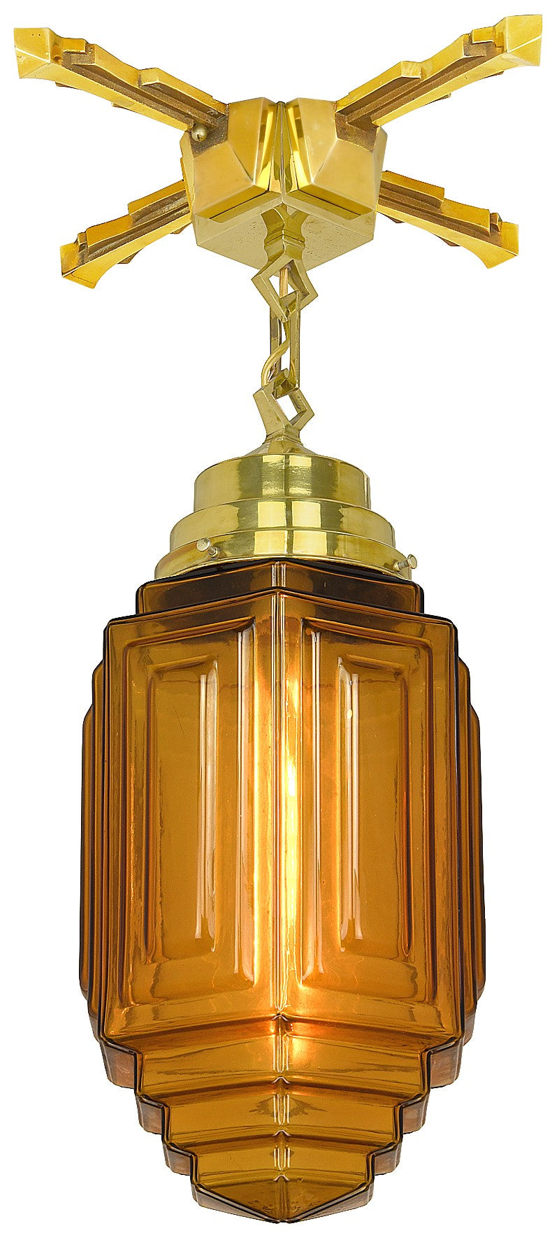 Outstanding French Art Deco Large Pendant Light