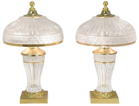 Pair of 1920s Press-Cut Small Bedroom Table Lamps