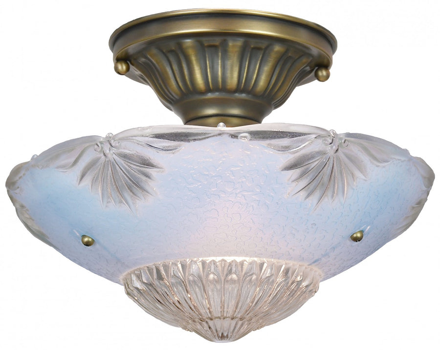Blue Antique 3-Chain Bowl Shade Ceiling Light