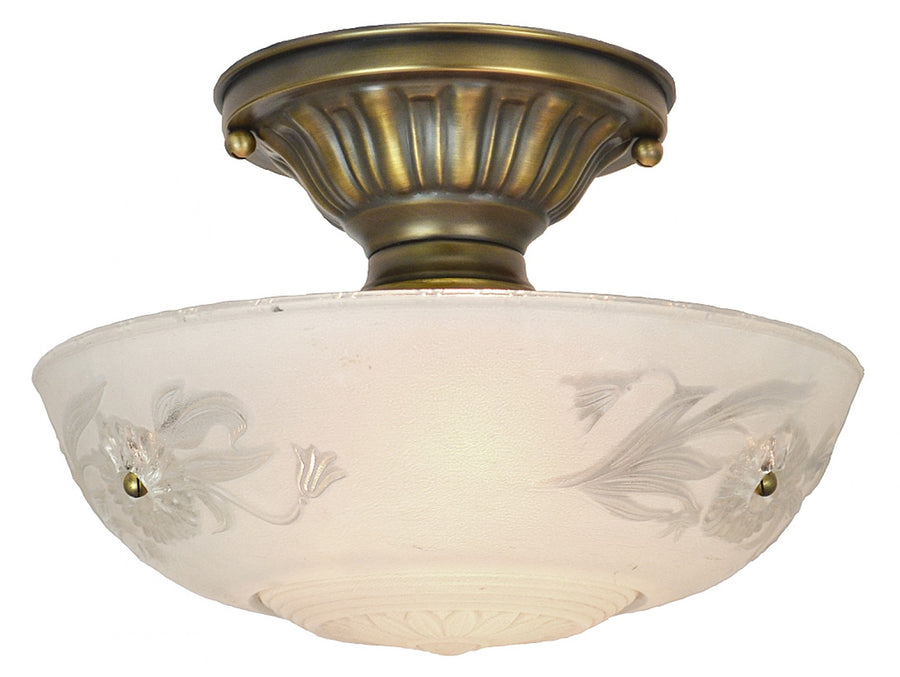 Antique 3-Chain Bowl Shade Ceiling Light