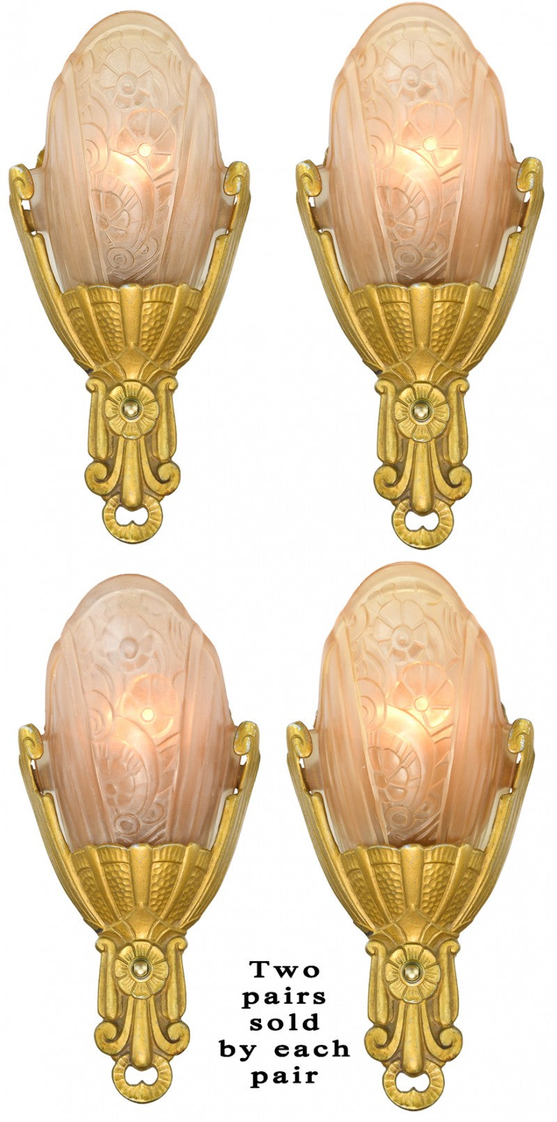 Two Pairs of Antique Art Deco Sconces by Lincoln