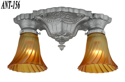 Pair of Restored Antique Art Deco Close Ceiling Lights