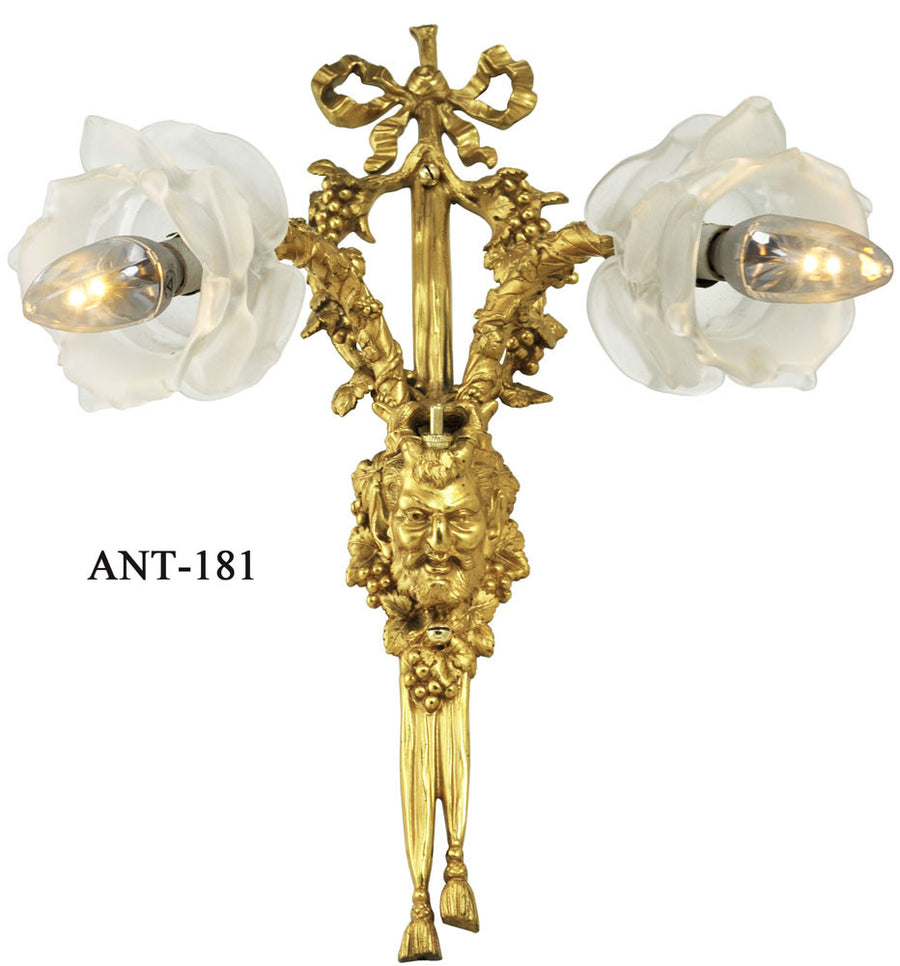 Antique French Dore Double Sconce