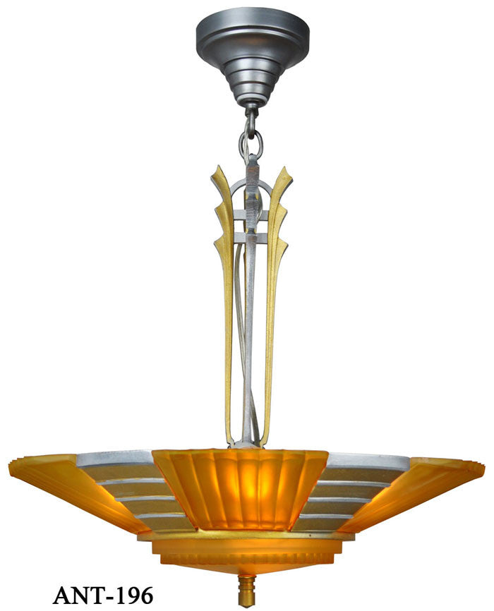 Streamline Art Deco Slip Shade Chandelier Newport