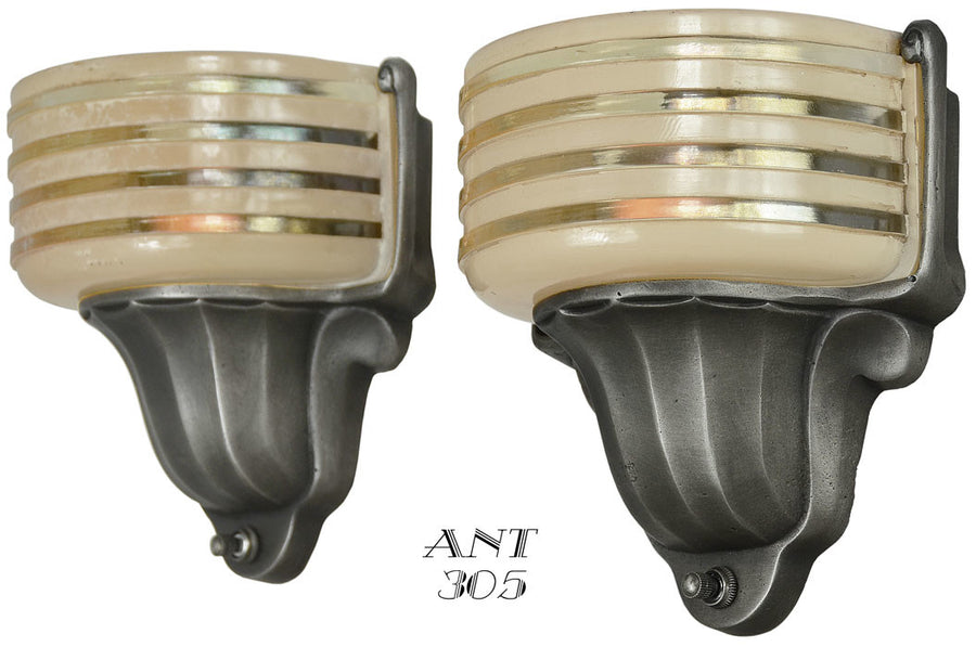 American Art Deco STREAMLINE Sconces by Virden