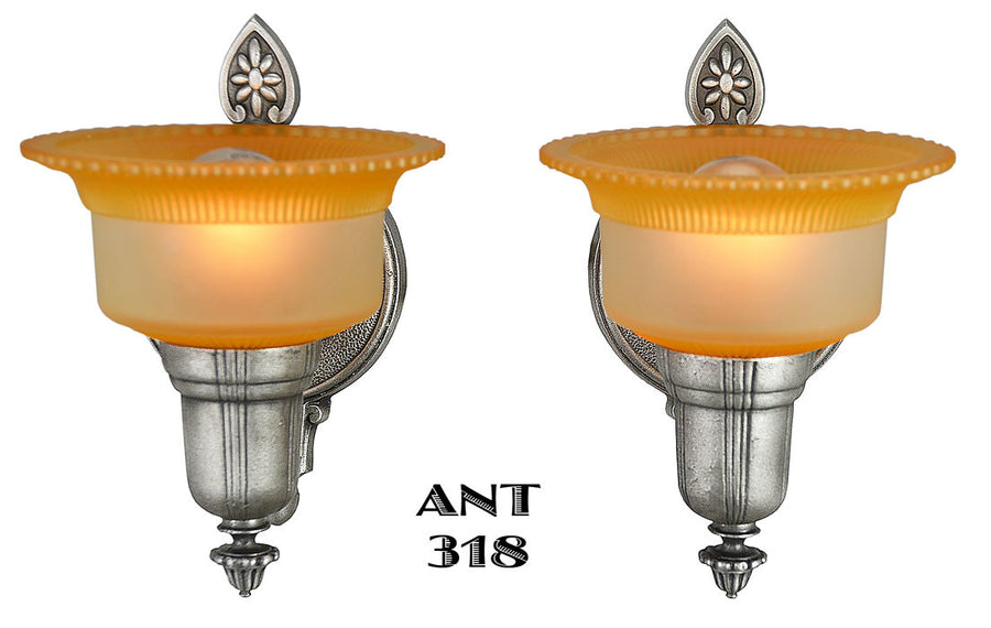 Lovely Pair of 1920 Art Deco Wall Sconces