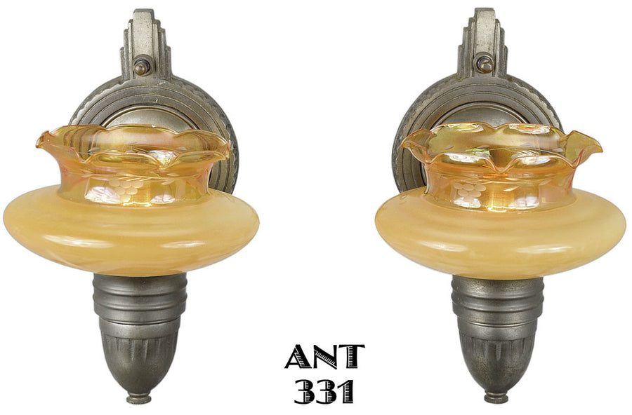 Pair of 1920s Art Deco Wall Sconces