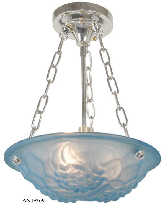 French Art Deco signed Degue ceiling bowl Chandelier