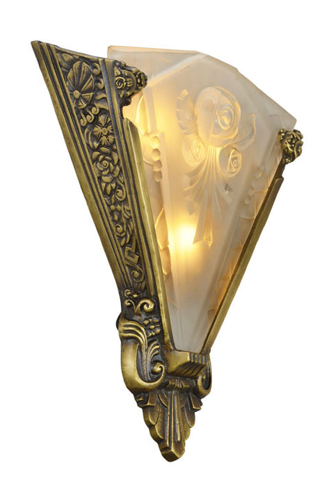Very LARGE and important Pair of sconces with antique french shades