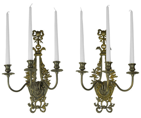 Victorian Neo-Rococo Pair of Candelabrums Wall Sconces Candle Holders