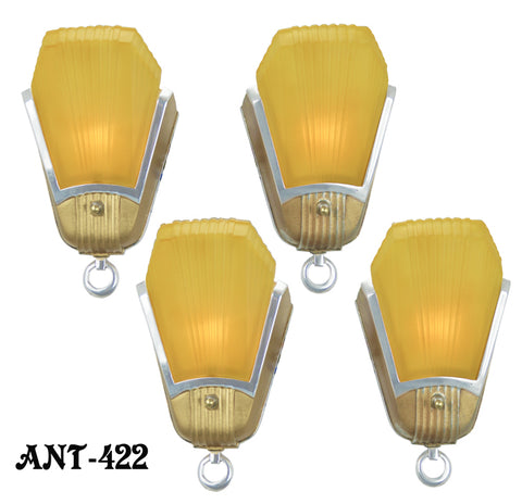 Set of FOUR Art Deco Streamline Sconces by Mid-West Mnf
