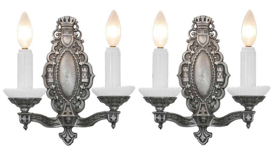 Art Deco Double Arm Candle Sconces