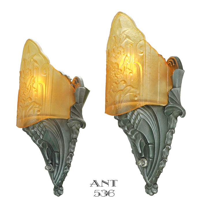 Art Deco American Wall Sconces Lights by Mid-West Mnf Circa 1935