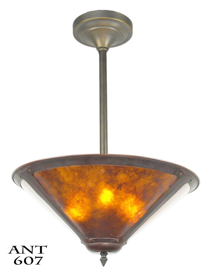 Mission Style or Arts & Crafts Ceiling Bowl Pendant Light Fixture