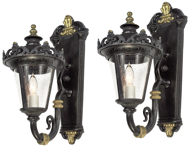 Vintage Porch Lights Matching Pair of Edwardian Outdoor Wall Sconces