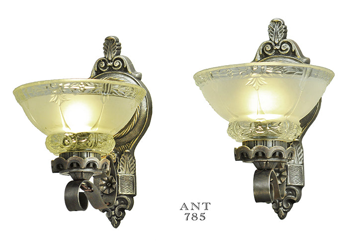 Antique Wall Sconces Edwardian Lighting Fixtures Cup Shade Lights