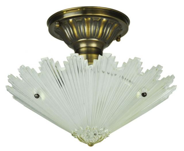 Antique Glass Ceiling Bowl Light Fixture