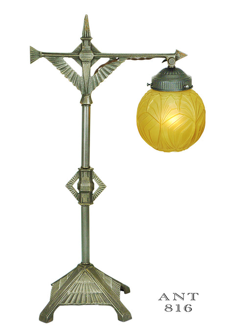 Circa 1930 Art Deco Table Lamp Antique Early Modernist Bridge Light
