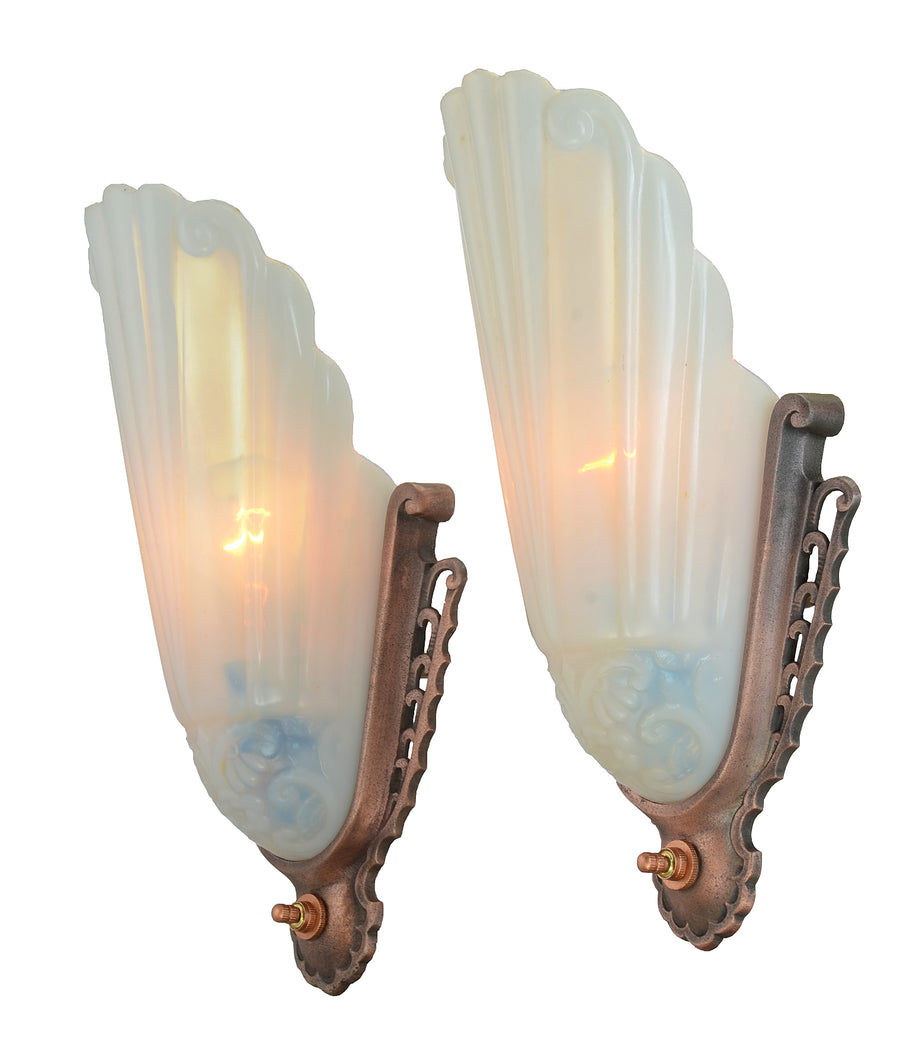 VERY Scarce Virden Art Deco Chateau Sconces