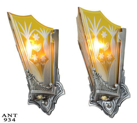 Unique American Art Deco Sconces