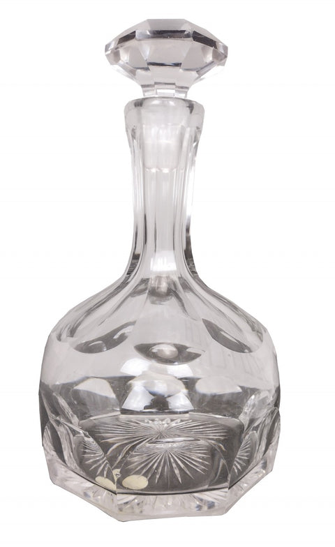 Early Victorian Antique Hand Cut Crystal Decanter