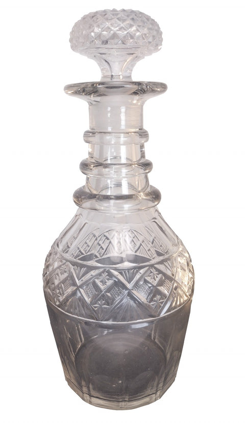 Antique Hand Cut Lead Crystal Decanter