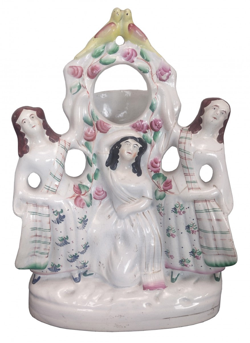 Faith Hope Charity Pocket Watch Holder Staffordshire Figure