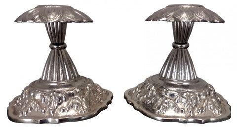 Pair of Nickel Plated Candle Holders