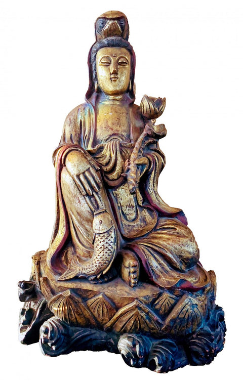 Carved Wooden Buddha Statue