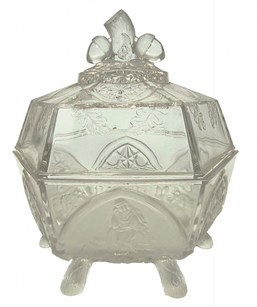 Antique Classic Pattern Covered Butter Candy Dish