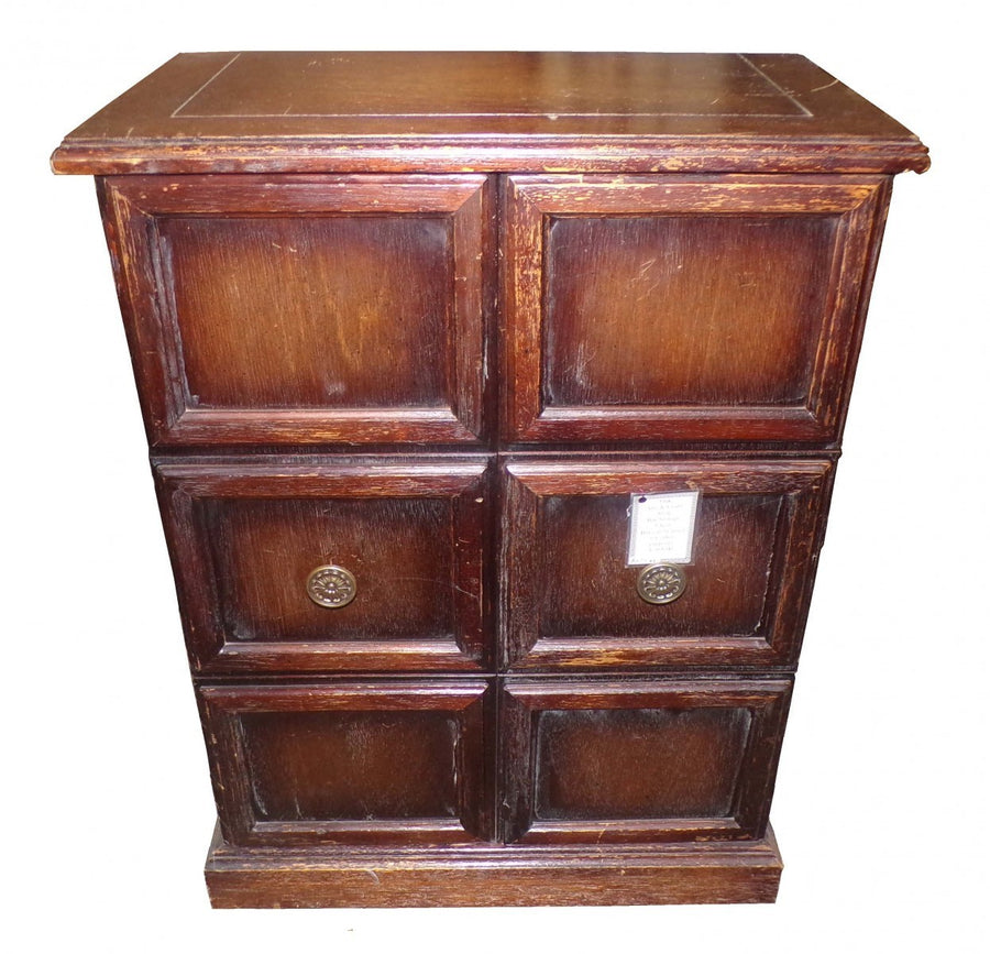Antique Oak Arts and Crafts Style Bar Storage Chest