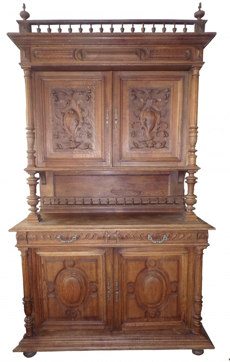 Antique Walnut Three Tier Server Side Cabinet