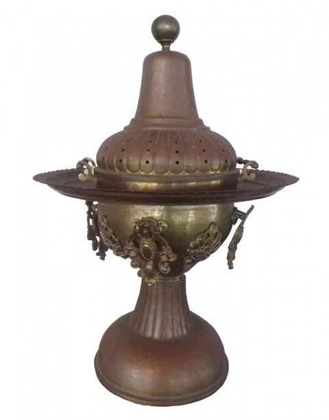 Antique Brass and Copper Brazier