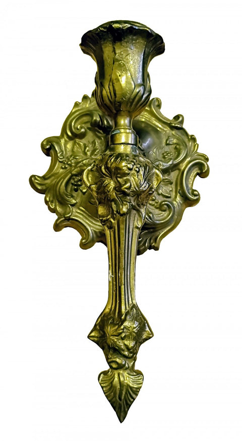 Antique Brass Candlestick Sconce