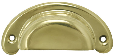 Stamped Brass Rounded Bin Pull