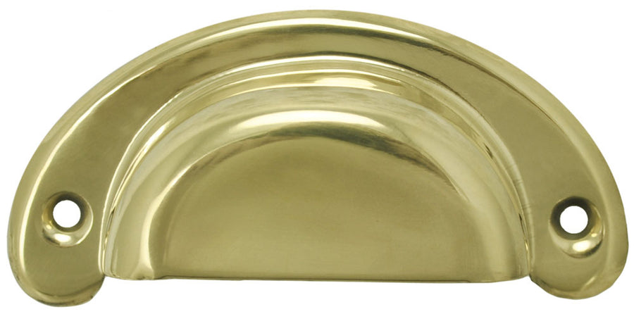 Stamped Brass Rounded Bin Pull