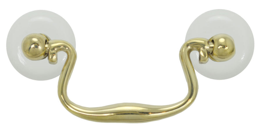 Swan Neck Bail Handle With Porcelain Washers 2 1/2" Boring