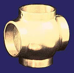 Classic Style 2" OD Brass Bar Rail Cross Connection