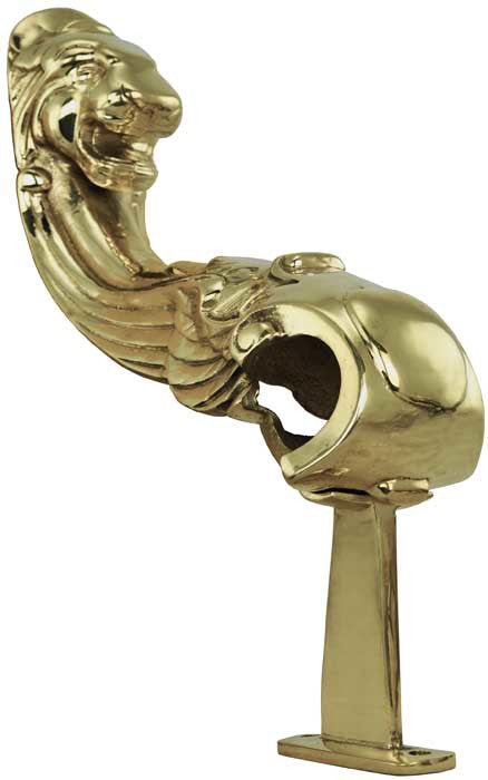 Victorian Decorative Brass Lion Motif Bar Rail Support