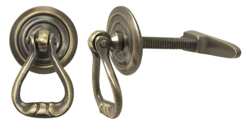 Cupboard Latch Drop Style Pull with 1 3/16" Diameter Backplate (D-9A)