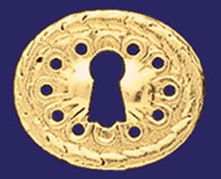 Queen Ann Horizontal Keyhole Escutcheon
