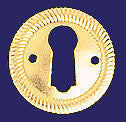 Stamped Brass Round 1" Keyhole Escutcheon