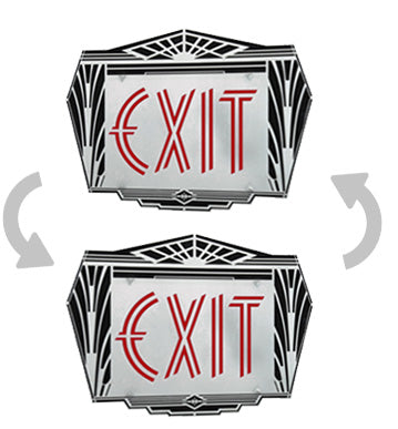Fancy Art Deco Aluminum Face Exit Sign – Double Sided (314x-SASM-XN3NN-DS)