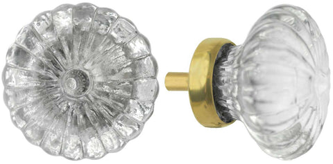 Vintage Style Clear Pressed Glass 1 3/4" Knob