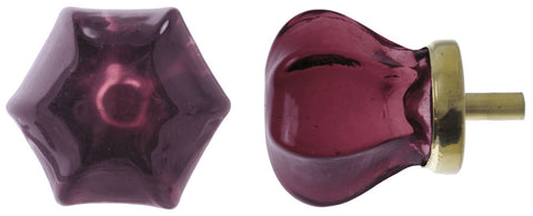 Victorian Amethyst Glass Knob 1 1/4" Diameter