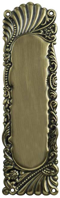 Victorian Recreated Roanoke Push Plate For Swinging Doors 10" Tall