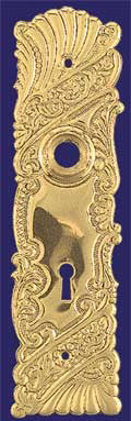 Victorian Roanoke Door Plate With Keyhole 8" Tall 2 1/4"cc